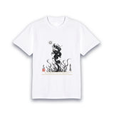 【昇運・守護・縁結びの京都一筆龍】 龍神御加護の絵画Tシャツ 守護墨龍