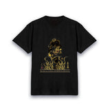 【昇運・守護・縁結びの京都一筆龍】 龍神御加護の絵画Tシャツ 守護黒金龍