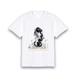 【昇運・守護・縁結びの京都一筆龍】 龍神御加護の絵画Tシャツ 守護黒銀龍