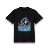 【昇運・守護・縁結びの京都一筆龍】 龍神御加護の絵画Tシャツ 守護青龍