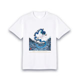 【昇運・守護・縁結びの京都一筆龍】 龍神御加護の絵画Tシャツ 守護青龍