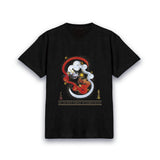 【昇運・守護・縁結びの京都一筆龍】 龍神御加護の絵画Tシャツ 縁結び紅白守護双龍