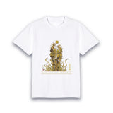 【昇運・守護・縁結びの京都一筆龍】 龍神御加護の絵画Tシャツ　昇運金金双龍