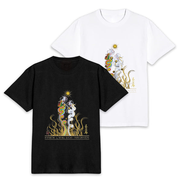 昇運・守護・縁結びの京都一筆龍】 龍神御加護の絵画Tシャツ 昇