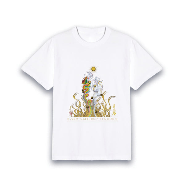 昇運・守護・縁結びの京都一筆龍】 龍神御加護の絵画Tシャツ 昇