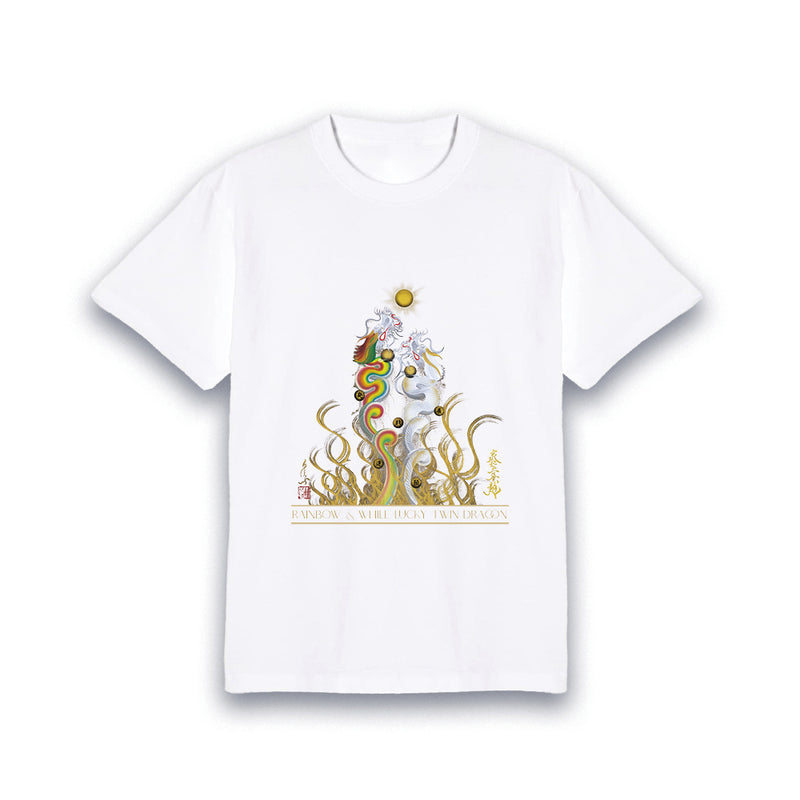 昇運・守護・縁結びの京都一筆龍】 龍神御加護の絵画Tシャツ 昇
