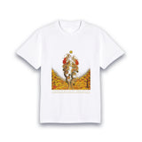 【昇運・守護・縁結びの京都一筆龍】 龍神御加護の絵画Tシャツ　昇運紅葉双龍