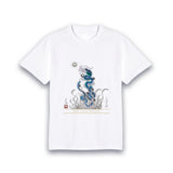 [Kyoto One-Stroke Dragon for Rising Fortune, Protection, and Matchmaking] Dragon God's Blessing Painting T-shirt: Rising Fortune Blue Dragon