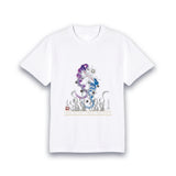 【昇運・守護・縁結びの京都一筆龍】 龍神御加護の絵画Tシャツ　守護紫蒼双龍