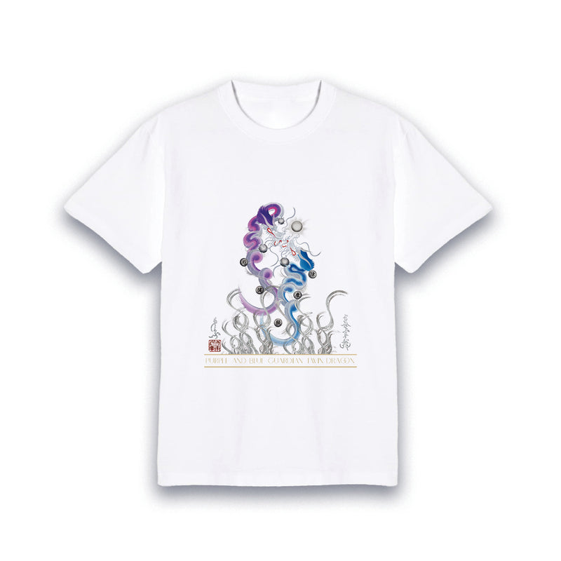 昇運・守護・縁結びの京都一筆龍】 龍神御加護の絵画Tシャツ 守護