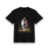 【昇運・守護・縁結びの京都一筆龍】 龍神御加護の絵画Tシャツ　縁結び桜白昇運双龍